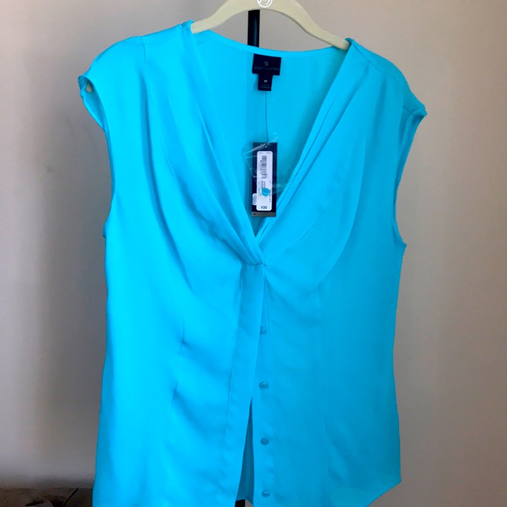 Sheer Worthington blouse NWT